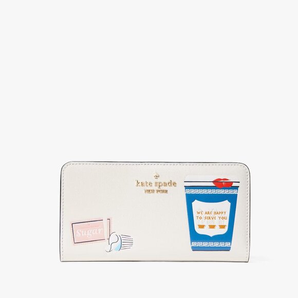 **Kate Spade Coffee Break Large Slim Bifold Wallet Boutique NWT - Picture 1 of 4